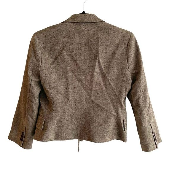 Bcbgmaxazria Wool Tie Front Cropped Blazer Brown XS - Picture 5 of 9